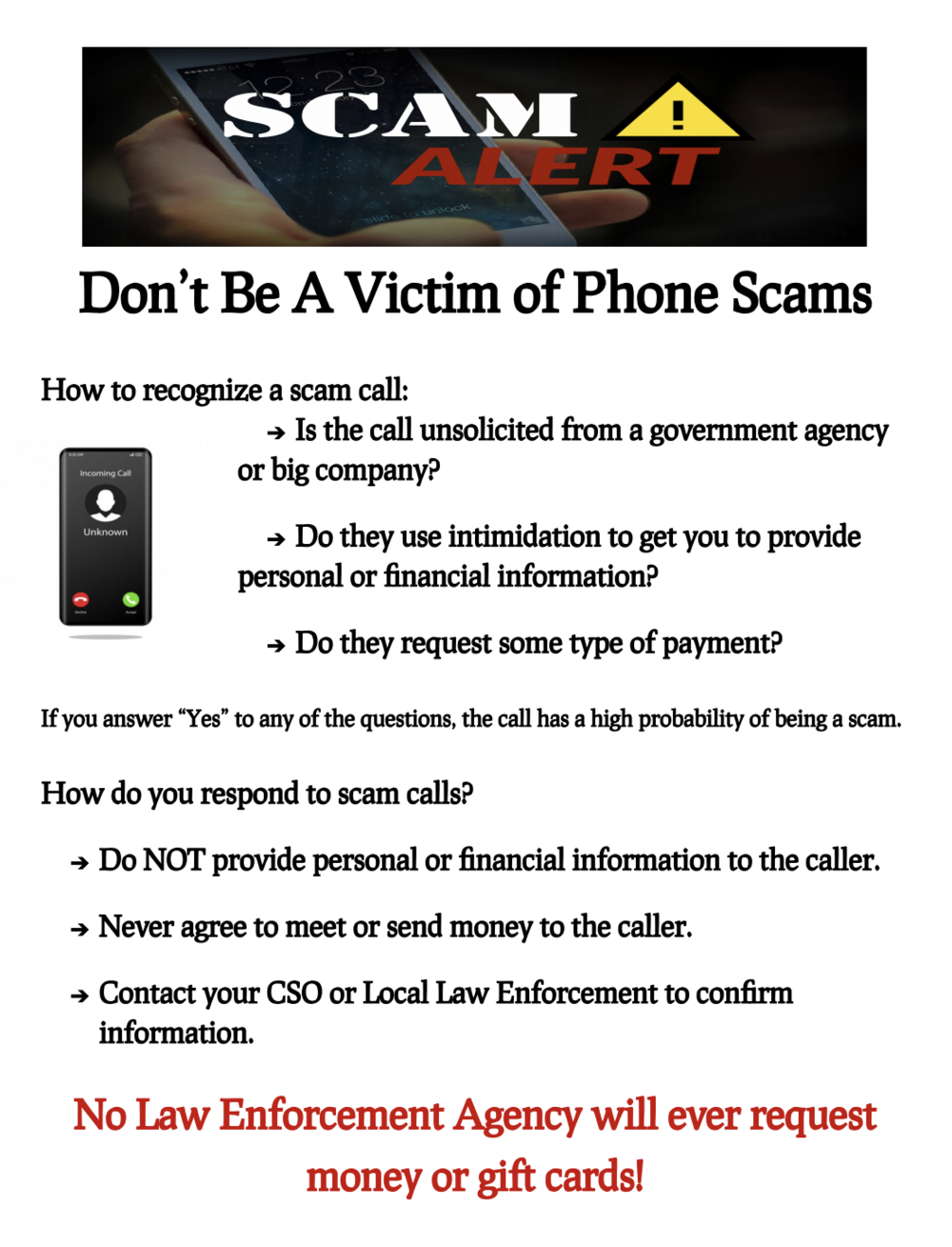 Scam Alert 8/19/2021